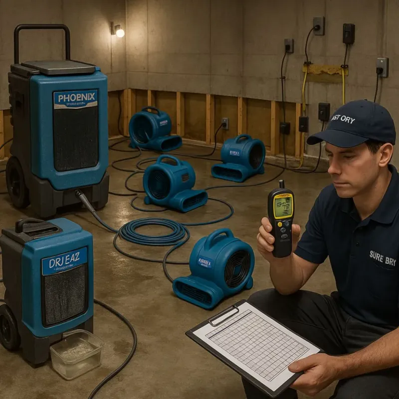 Structural Drying and Dehumidification process in Laurel, MD